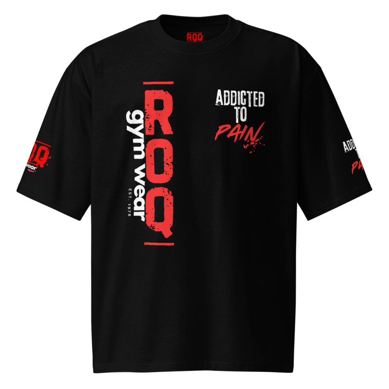 Addicted To Pain Oversized Heavyweight T-Shirt - Black