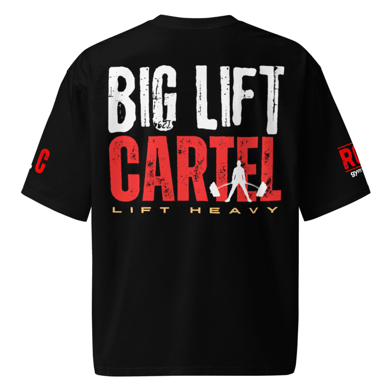 Big Lift Cartel Oversized Heavyweight T-Shirt - Black