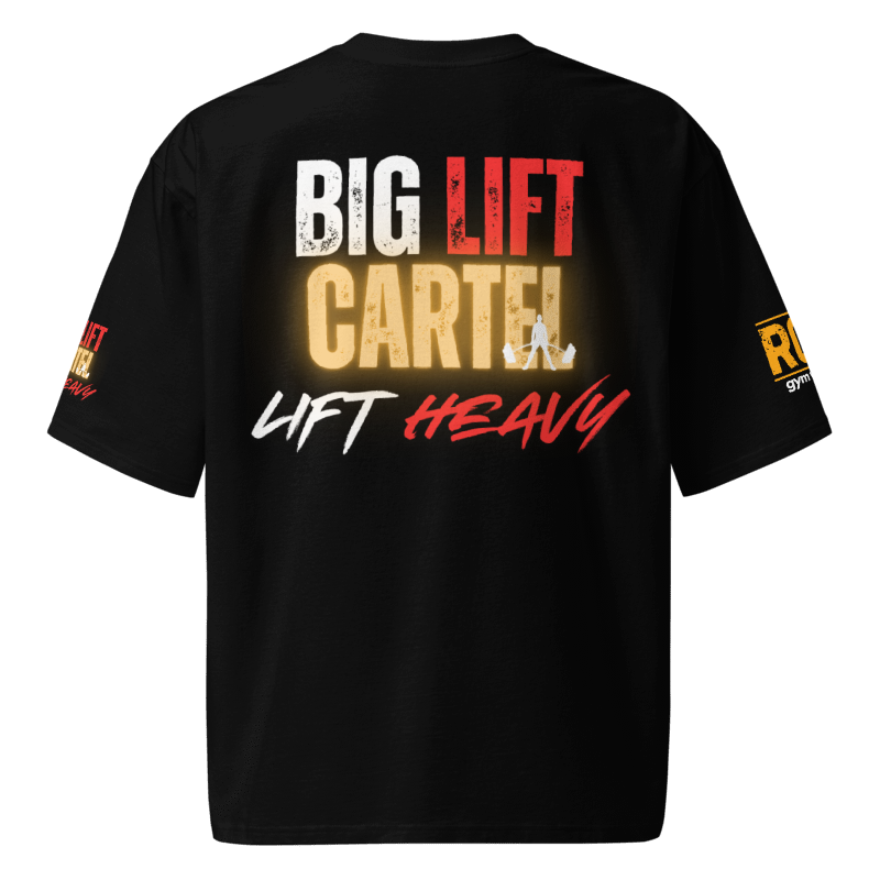 Big Lift Cartel Gold Oversized Heavyweight T-Shirt - Black