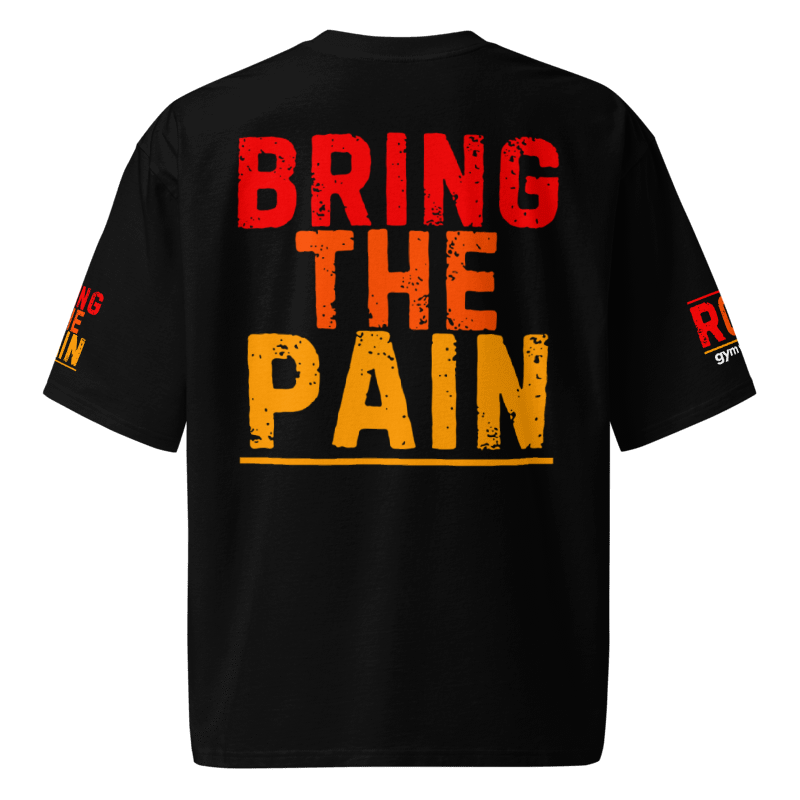 Bring The Pain Fire Oversized Heavyweight T-Shirt - Black