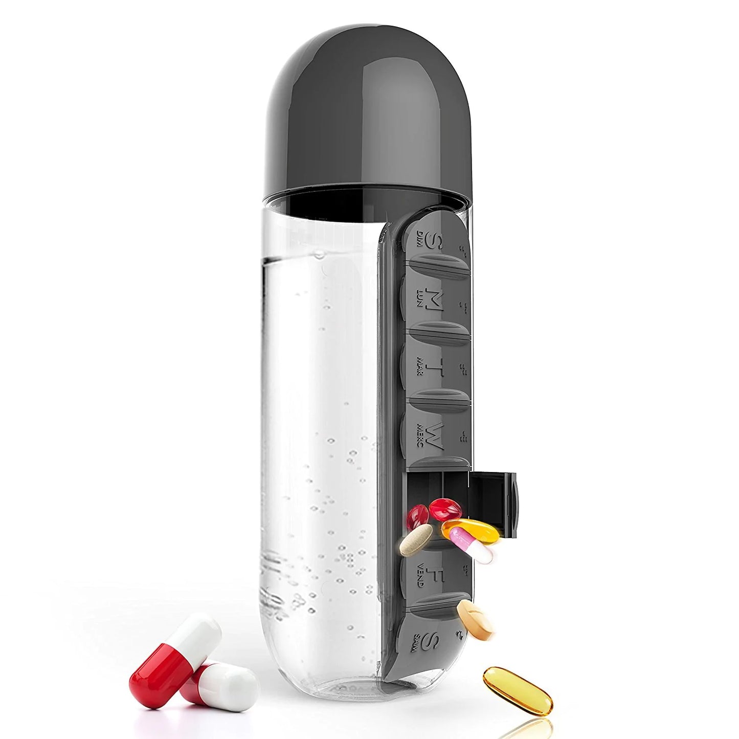 Gym Water Bottle w/Supplement Storage