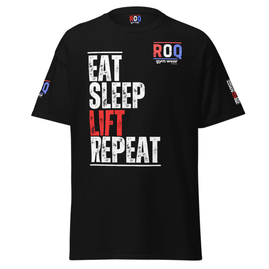 Eat Sleep Lift Repeat T-Shirt - Black