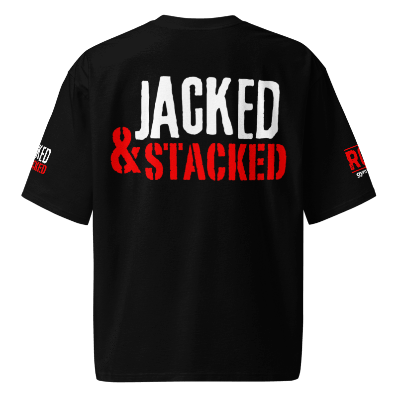 Jacked & Stacked Oversized Heavyweight T-Shirt - Black