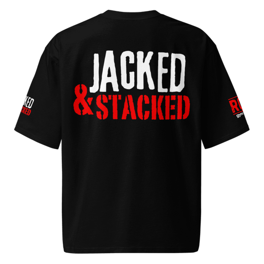 Jacked & Stacked Oversized Heavyweight T-Shirt - Black