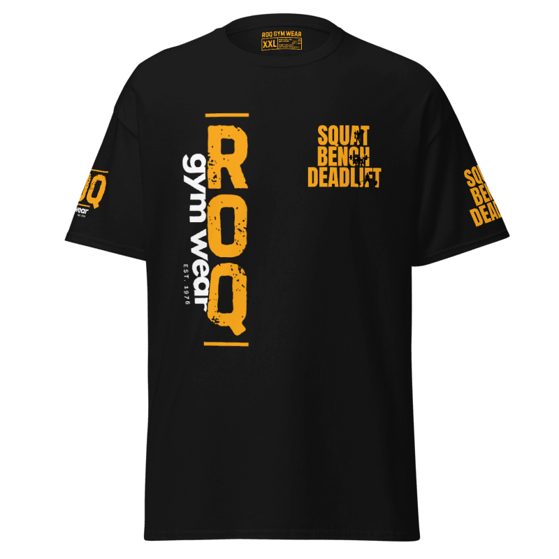 Squat Bench Deadlift Gold T-Shirt - Black