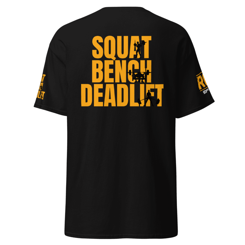 Squat Bench Deadlift Gold T-Shirt - Black