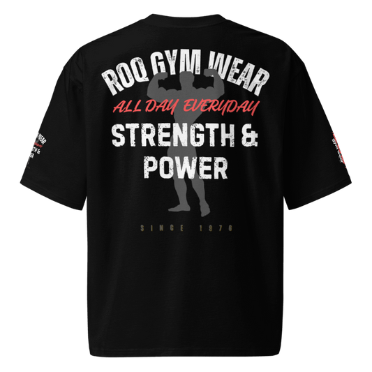 Strength & Power Oversized Heavyweight T-Shirt - Black