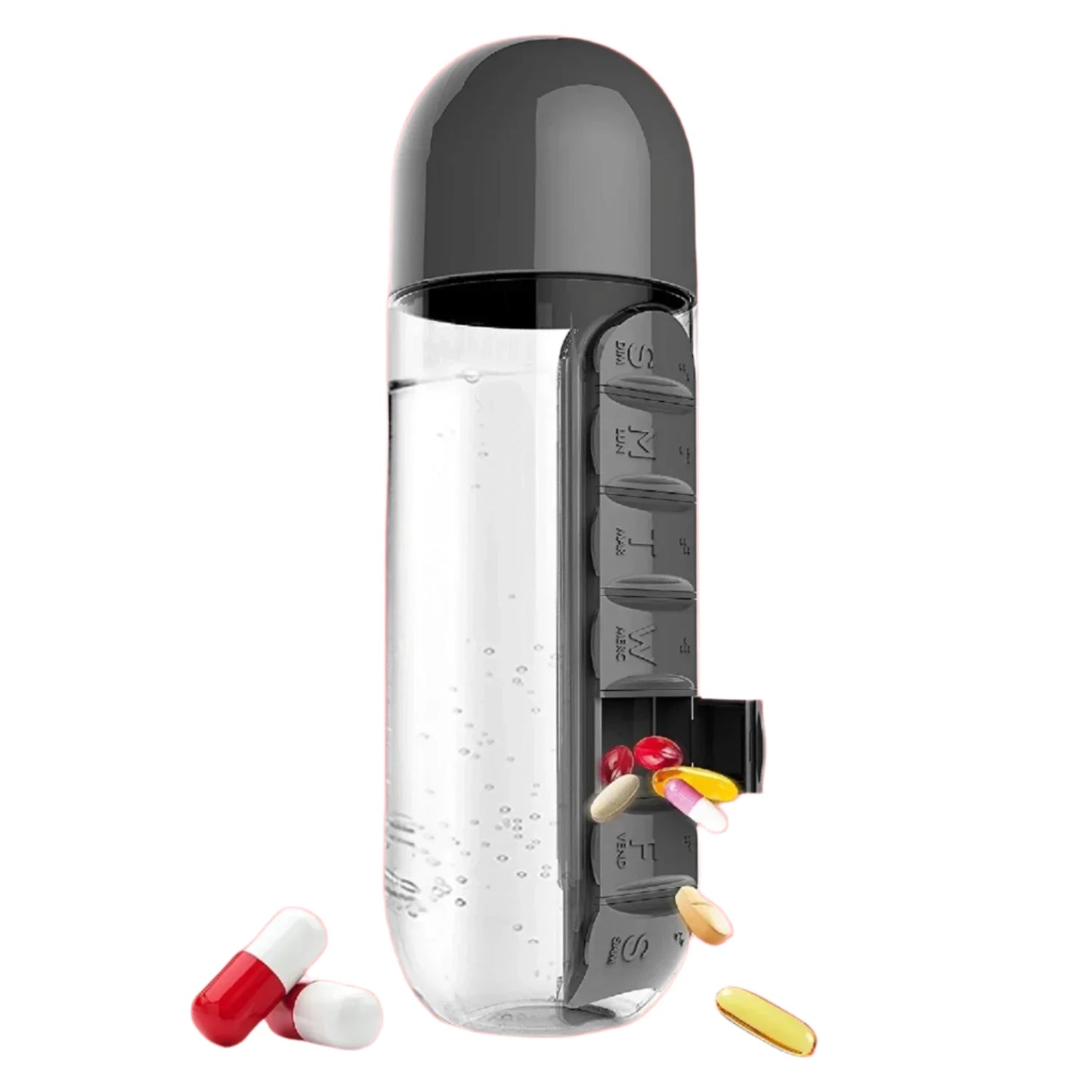 Gym Water Bottle w/Supplement Storage